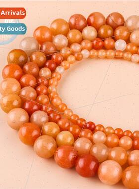 Red dongling round beads bracelet natural loose beads diy ha