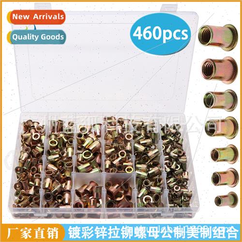 460PCS color zinc plated metric rivet nut US flat head verti
