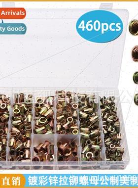 460PCS color zinc plated metric rivet nut US flat head verti