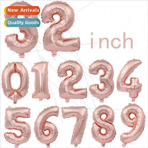 32 inch medium rose gold numbers 0-9 aluminum film balloons