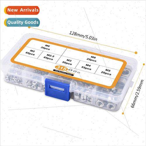 315pcs hexagon nuts set 304 Stainless hexagon nuts DIN934 nu