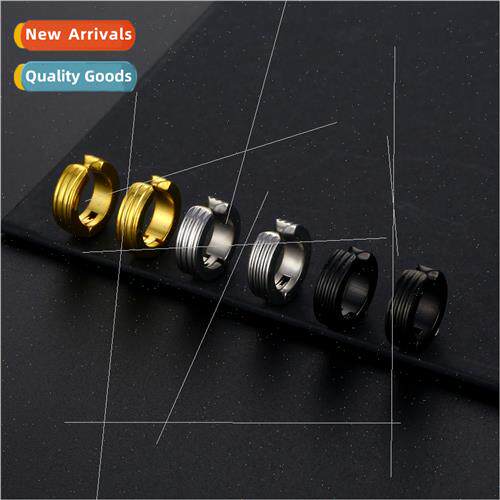 Hip-hop men whout ear holes ear clips solid color tanium ste