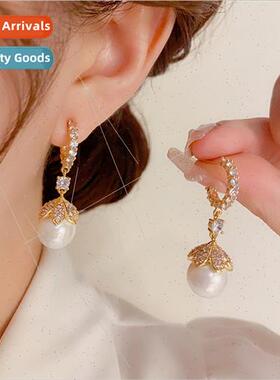 French Zirconia Mabe Pearl Earrings che Vintage Earrings Ear