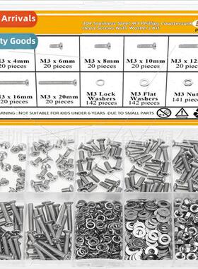 565pcs304 Phillips screws set flat head machine screws small