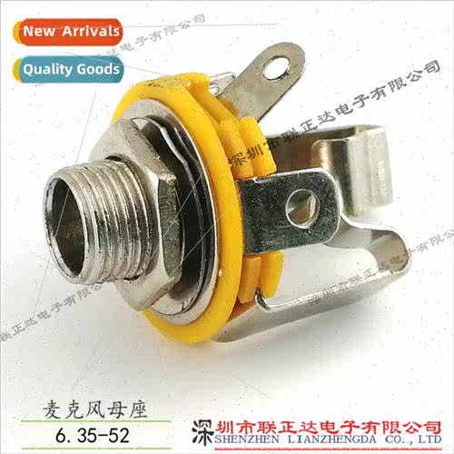 Yellow 6.35mm Microphone Socket Stereo Microphone Female Mon