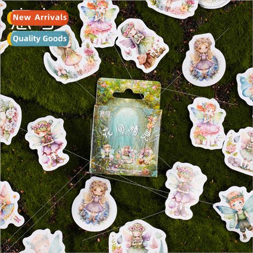 elves among flowers boxed stickers vintage fantasy handbook