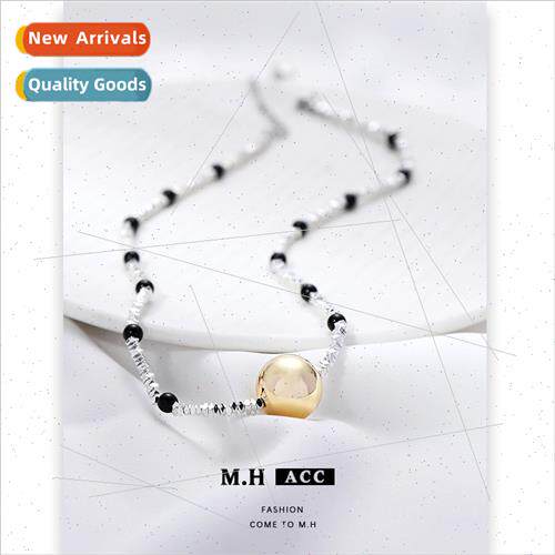 Beaded broken silver necklace female Europe hip-hop hottie c