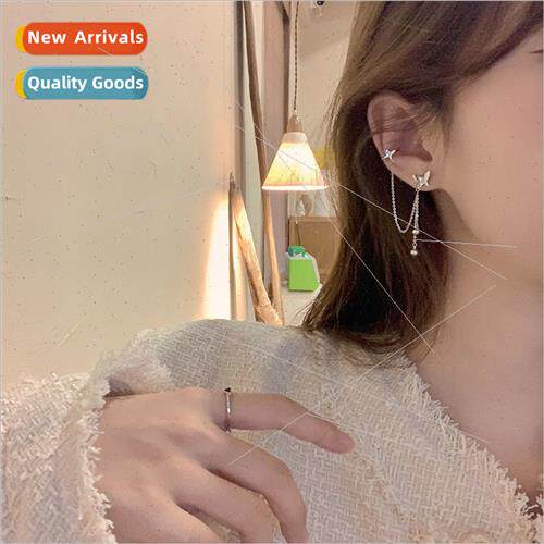 Ear bone clip set three pearl butterfly earrings female 2023