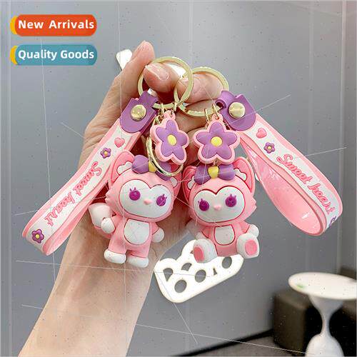 Cute cartoon fox key chain cute doll silicone car key pendan