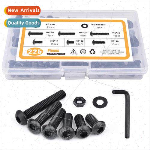225pcsM6 pan head socket head cap screws round head socket s