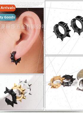 Vintage punk earrings six tip stainless steel earrings tide