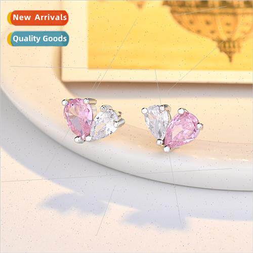 S925 lver Needle Together Heart Earrings Female che Sweet Pi