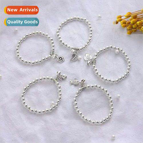Imation silver round beads wh beads bracelet simple versatil