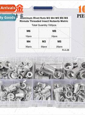 100pcs M3M4M5M6M8 Aluminum Rivet Nut Assortment Box Set