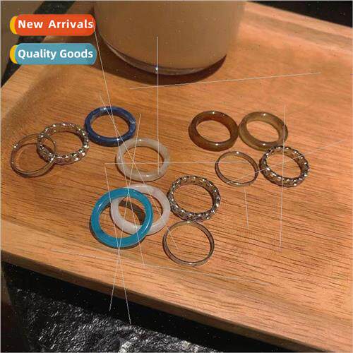 Vintage rings 4 pack combination set cold wind chain resin s