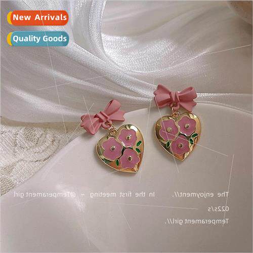 Fresh sweet bow earrings cute si