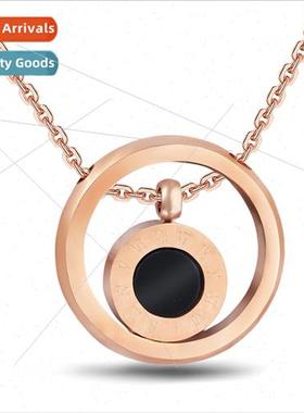 Korea Roman numerals double-sided engraved black shell round