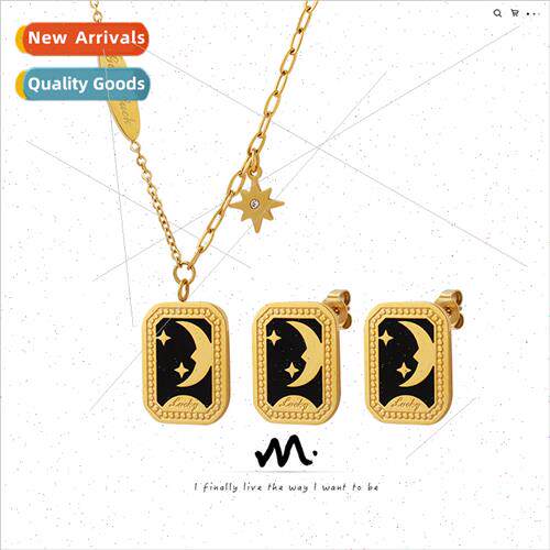 Korea tide ins star moon square sign letter pendant necklace
