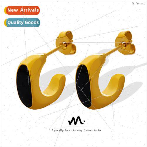 Europe ins wh earrings accessories Tanium steel gold-plated