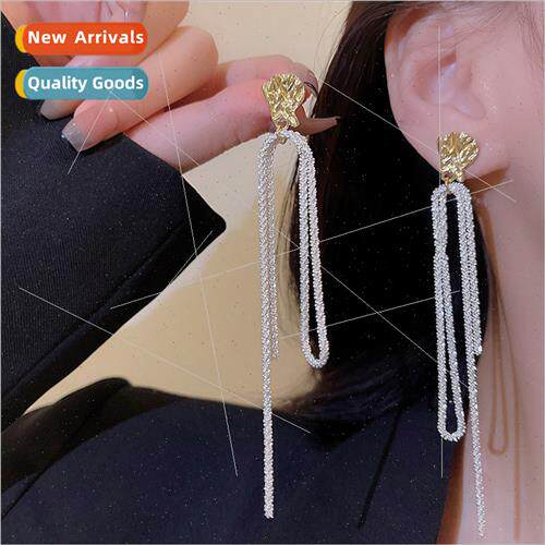 Long tassel s925 silver needle earrings female earrings vint