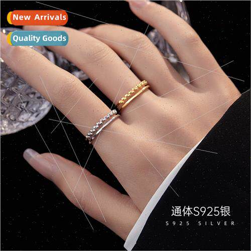 S925 silver Japan simple compact double line ring female sma