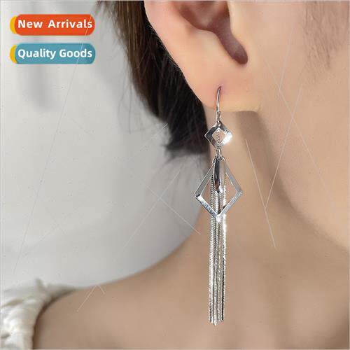 Long leaf tassel earrings 2023 new tide earrings hollow geom