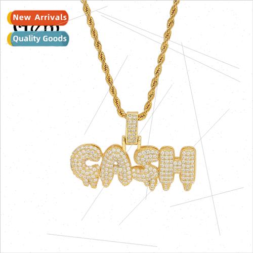 Hip Hop CASH Alphabet Zirconia Pendant Rap Rapper Trend Neck