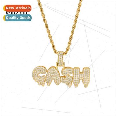 Hip Hop CASH Alphabet Zirconia Pendant Rap Rapper Trend Neck