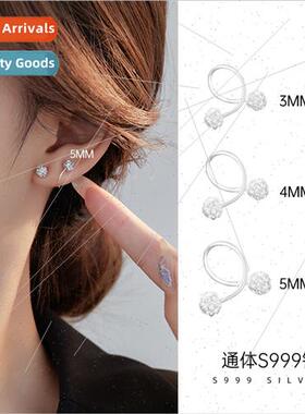 S999 silver pop flash shambhala ear bone studs female S-shap
