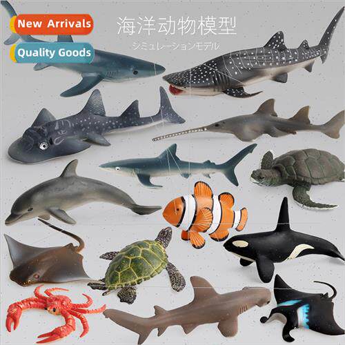Animals Wild Marine Model Clown Fish Turtle Shark Model Toys