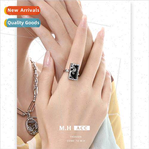 Autumn new geometric square opening ring female fashion ring