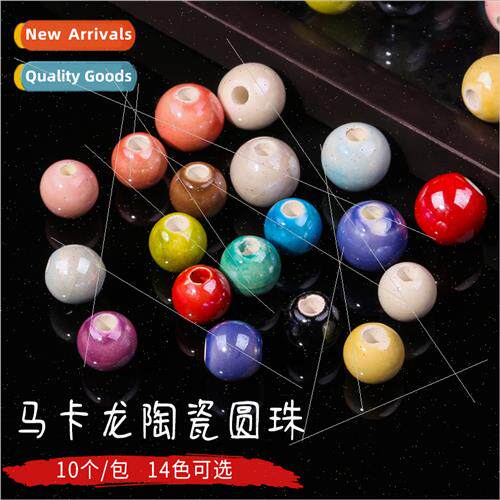 Macaron ceramic round beads diy handmade string small access