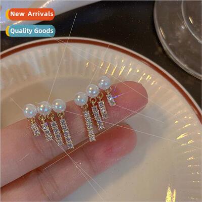 u Shishi pearl earrings niche sense simplicy versatile 925 s