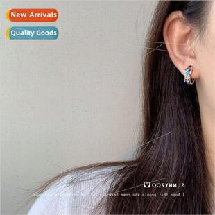 exquise niche Bridge earring zirconia small colorful Rainbow