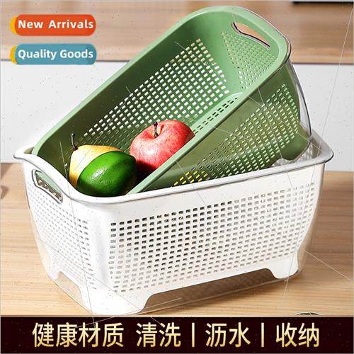 Multi-functional double dishwashing basket household living
