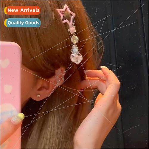 Summer dopamine hair accessories star hair clips tassel hear