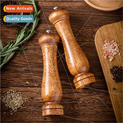 8 inch oak pepper grinder household solid wood grinding bott