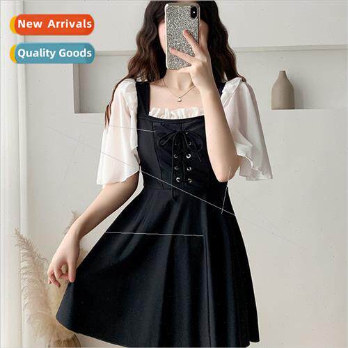2024 new one-piece swimsu female belly thin skirt conservati