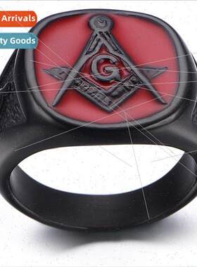 Black Red Label Masonic Ring Men Europe Ring s