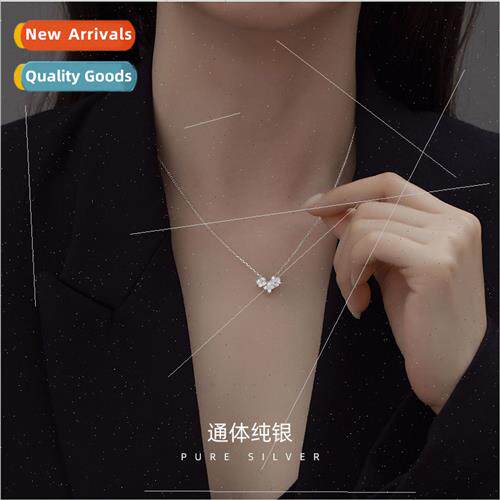 S925 silver love heart necklace women French senior simple h
