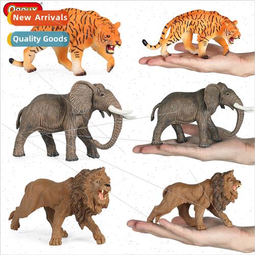 Children animal toys plastic elephant lion tiger rhinoceros