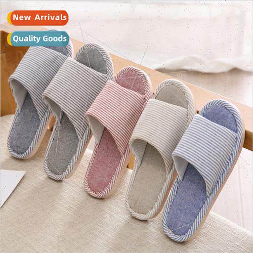 Spring summer home slippers适用men women couple Korea stripe