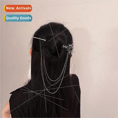 Rose Chain Hairpin Female Modern mple New Chinese Hairpin ch
