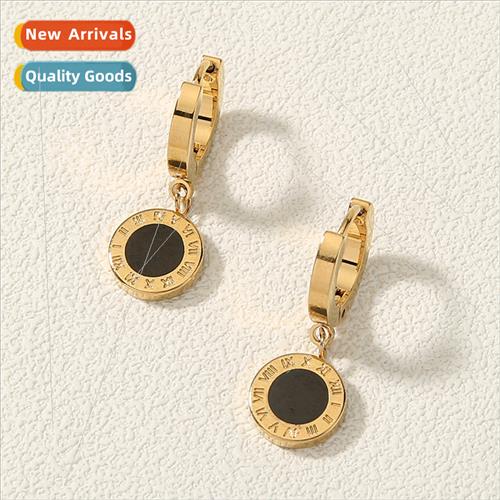 Europe Roman hundred ear clips stainless steel simple rose g