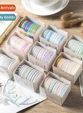 Washi Tape Set Color Exmely Fine 10 Volumes Into Basic Handb