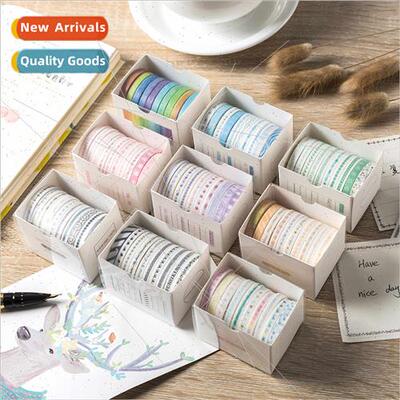 Washi Tape Set Color Exmely Fine 10 Volumes Into Basic Handb