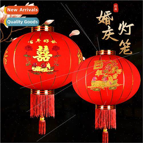 Big Red Wedding Flocking Lanterns Outdoor Joy Lanterns Weddi