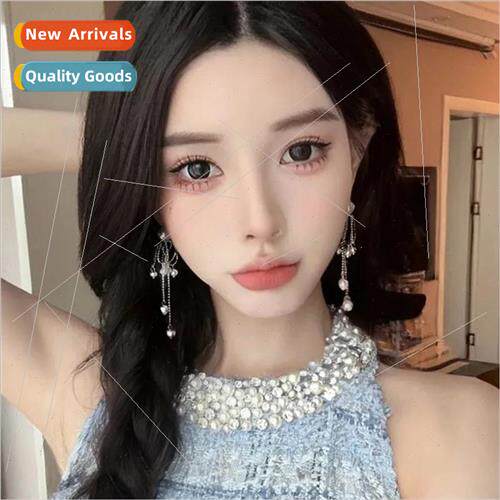 Long pearl chain tassel earrings female sense fashion earrin