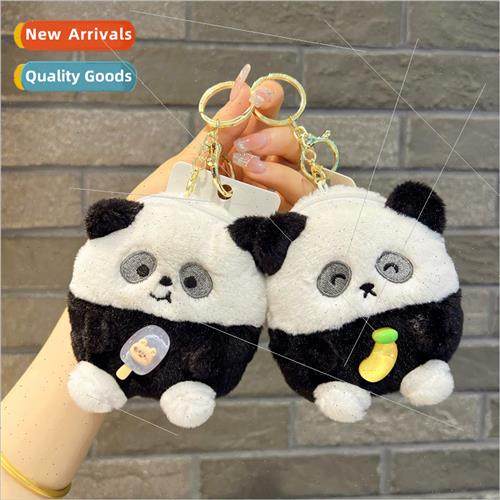 Panda coin purse keychain plush charm mini creative cartoon