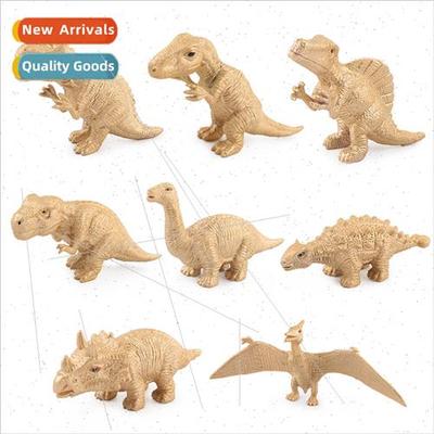 Jurassic Gold Dinosaur Set Model Mini Tyrannosaurus Rex Tric